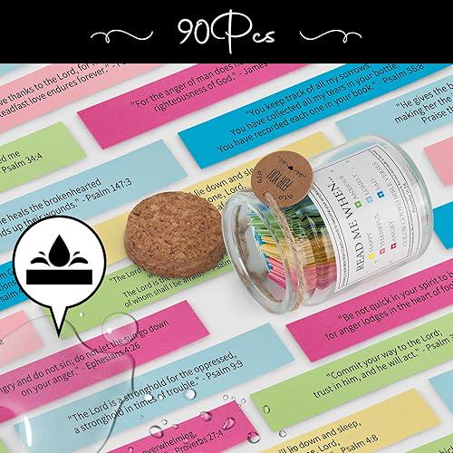 Bible Verse Jar with Color-Coded Scriptures, Christian Gifts for Women, Encouragement Jar, Faith Jar, Religious Gift for Her Him