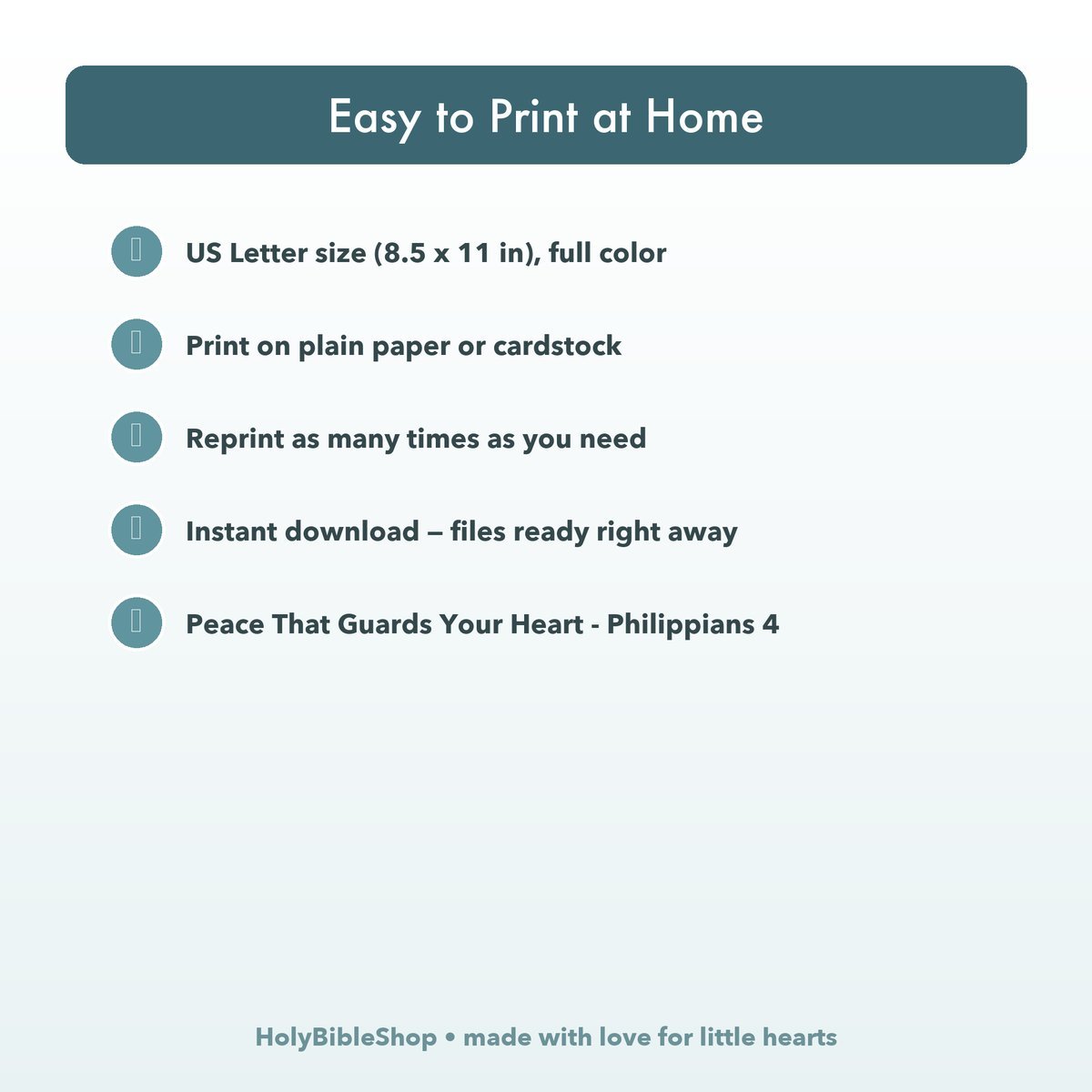The Peace Of God Bingo | Printable Bible Bingo Game for Kids | 60 Cards Sunday School VBS Christian Watercolor PDF — image 8