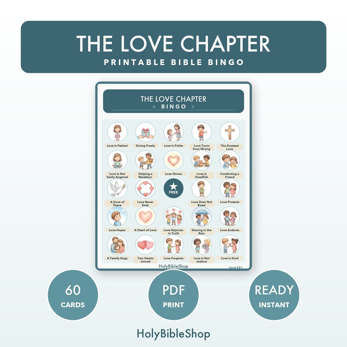 Fruit of the Spirit Bible Bingo Bundle | 13 Printable Games, 60 Cards Each | Sunday School VBS Christian Activity for Kids & Adults — image 5