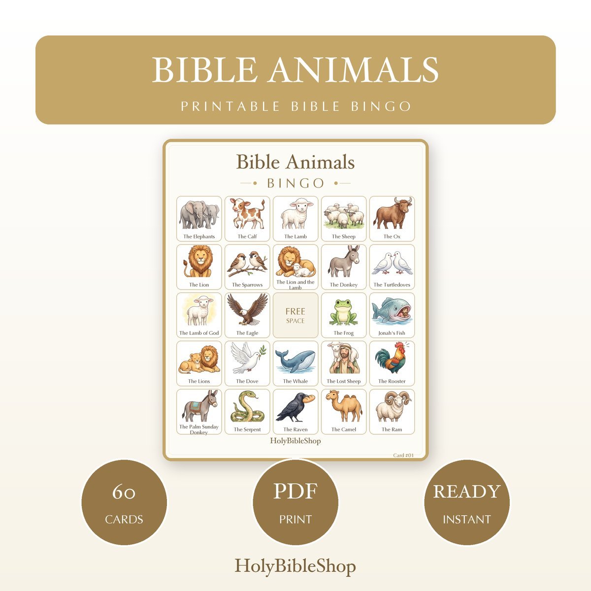 God's Creation & Nature Bible Bingo Bundle | 8 Printable Games, 60 Cards Each | Sunday School Christian Kids Activity PDF — image 2