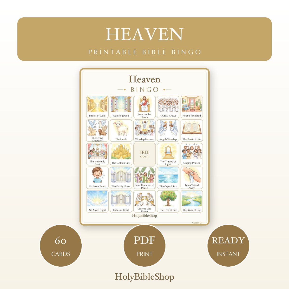 Holy Spirit & Eternity Bible Bingo Bundle | 8 Printable Games, 60 Cards Each | Sunday School VBS Christian Kids Activity PDF — image 3