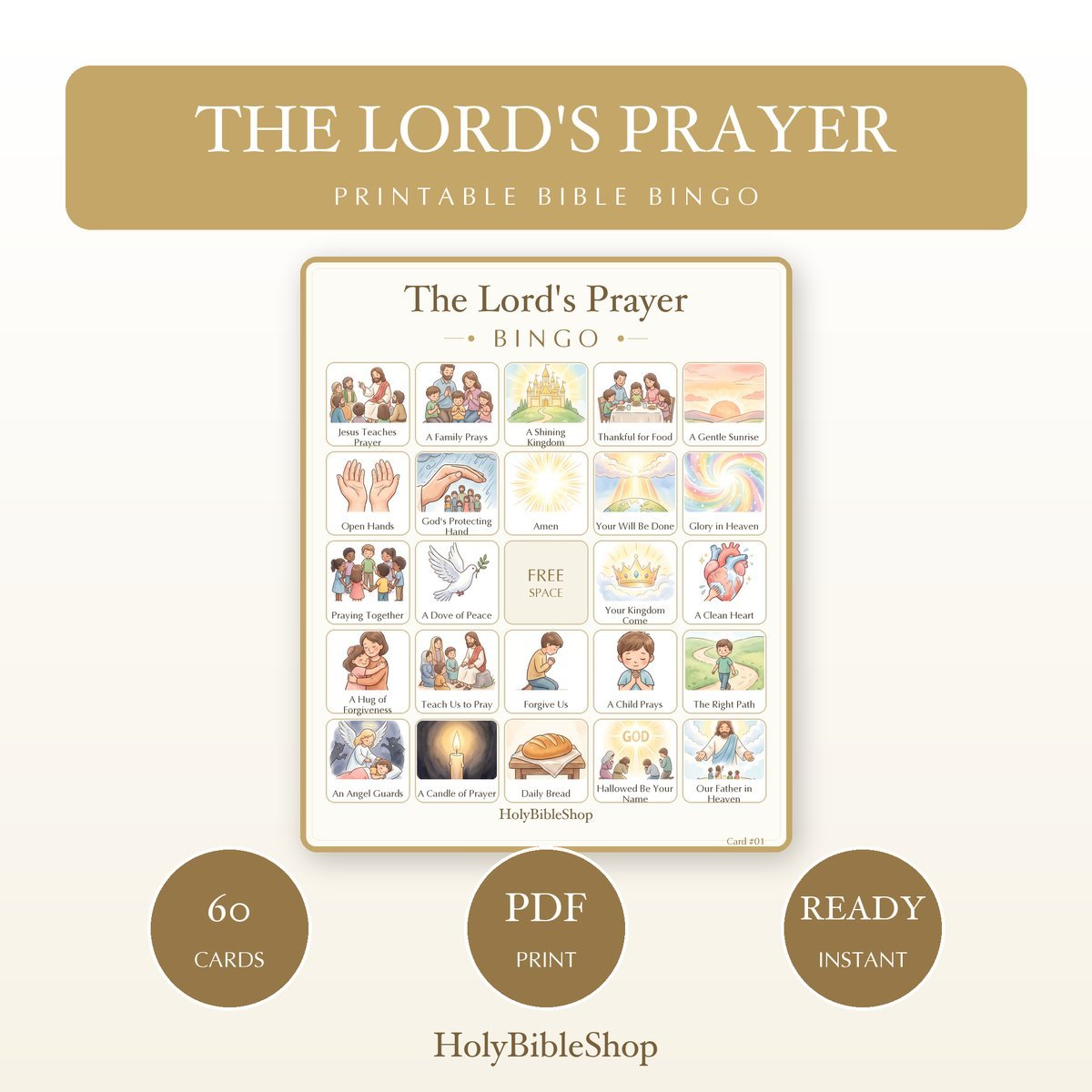Psalms Prayers & Praise Bible Bingo Bundle | 8 Printable Games, 60 Cards Each | Sunday School Christian Kids Activity PDF — image 2